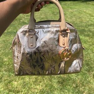 Michael Kors Rose Gold Satchel with Shimmery Metallic Finish